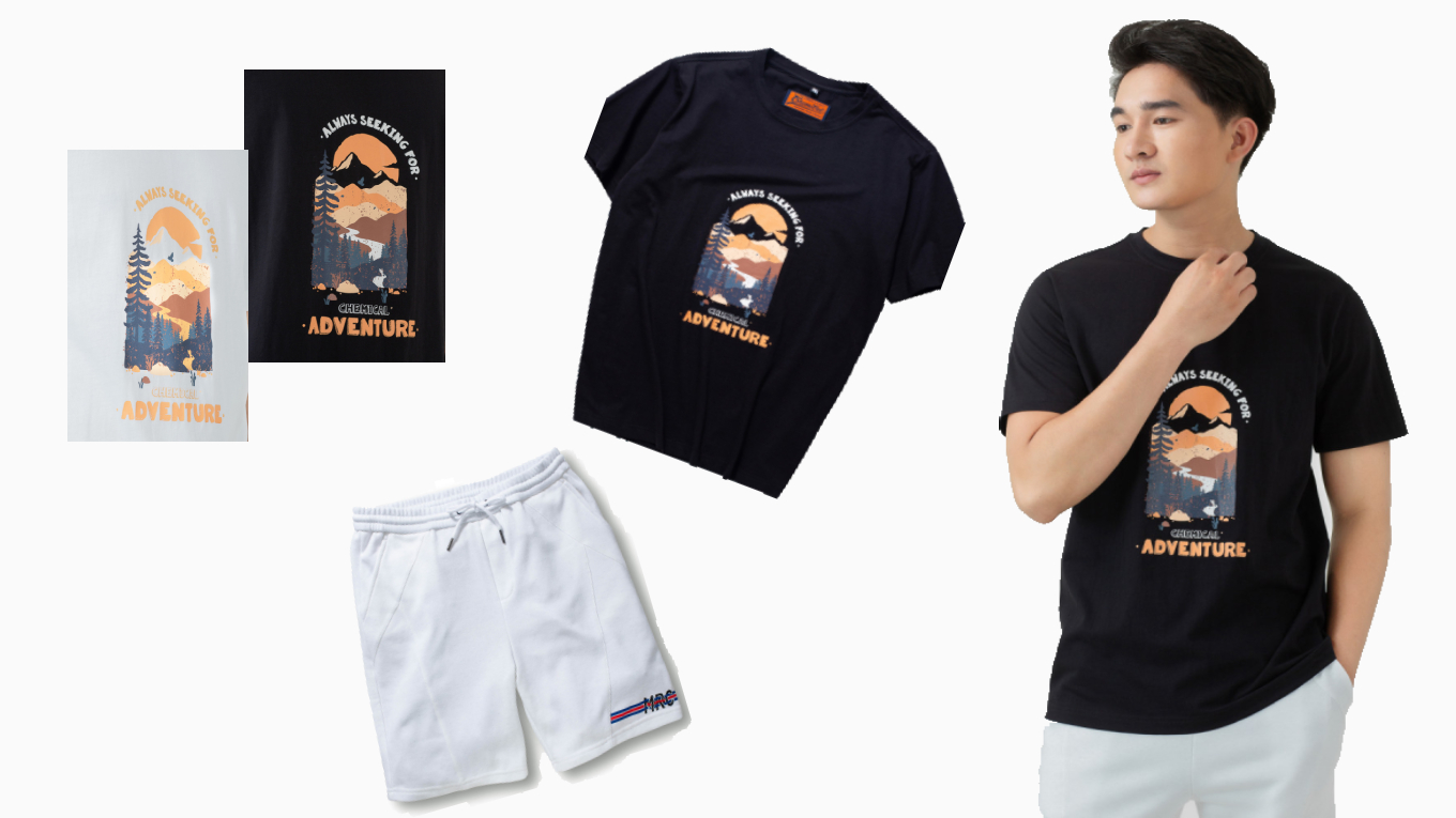 Short pants and a round neck T-shirt Cb1